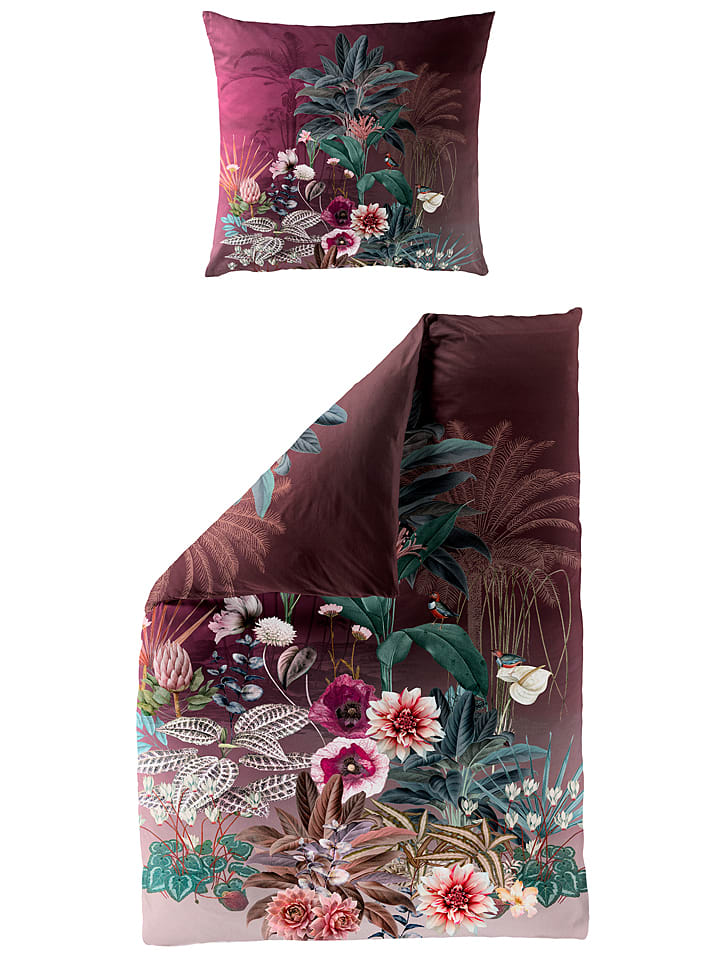 Bierbaum Komplet pościeli satynowej w kolorze fioletowym rozmiar: 135x200 cm