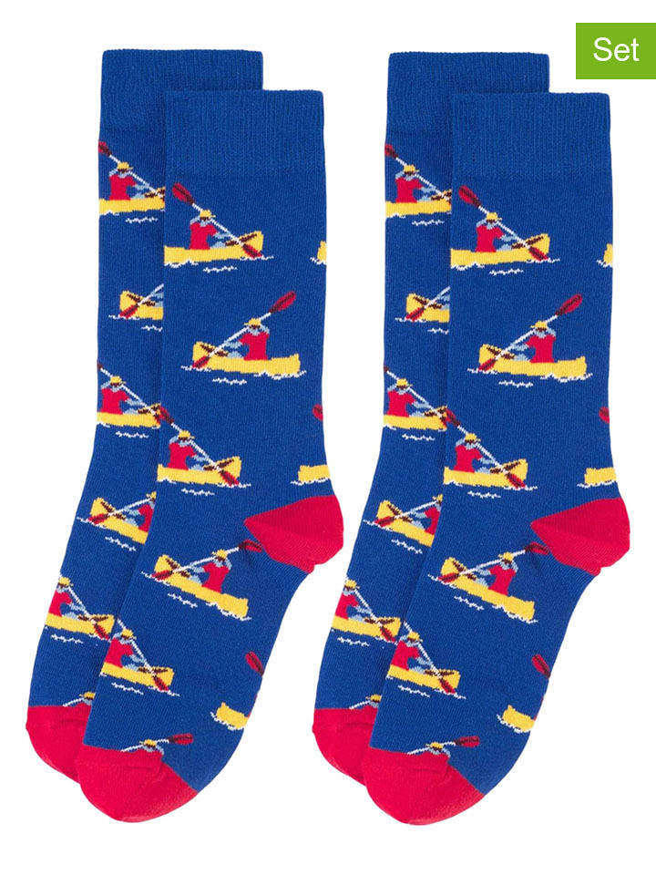 Happy Socks Skarpety (2 pary) w kolorze niebiesko-czerwonym rozmiar: 36-40