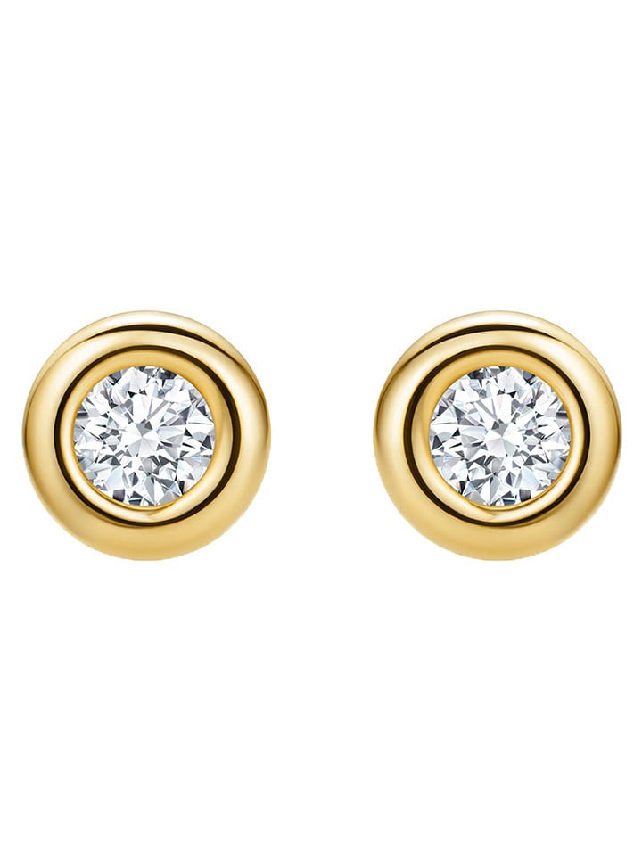 Revoni Złote kolczyki-wkrętki z diamentami rozmiar: onesize