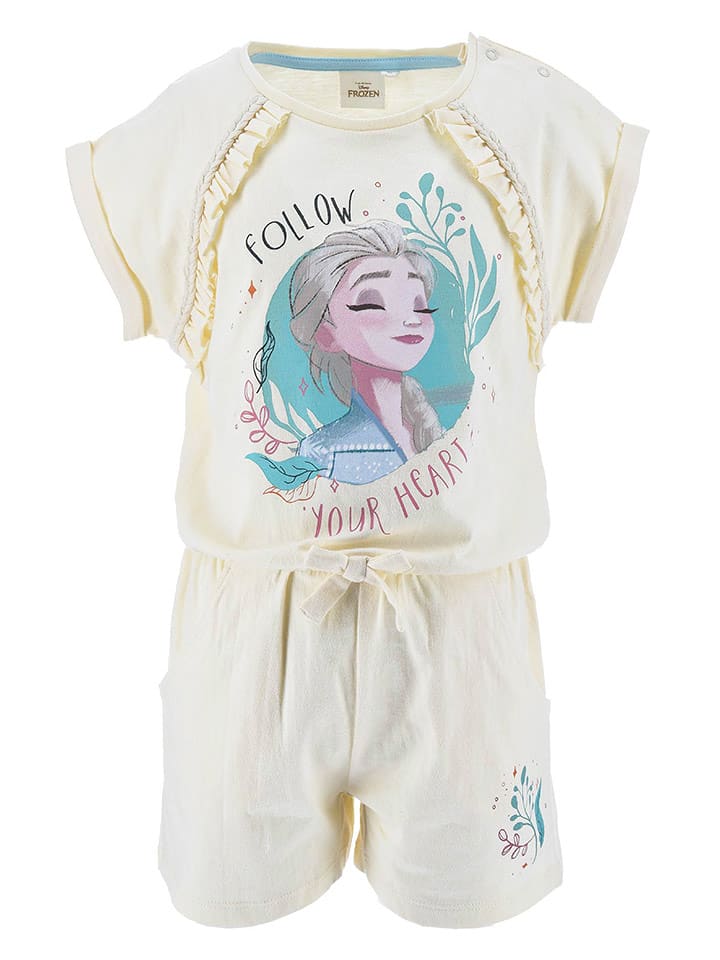 Disney Frozen Kombinezon "Kraina Lodu" w kolorze kremowym rozmiar: 128