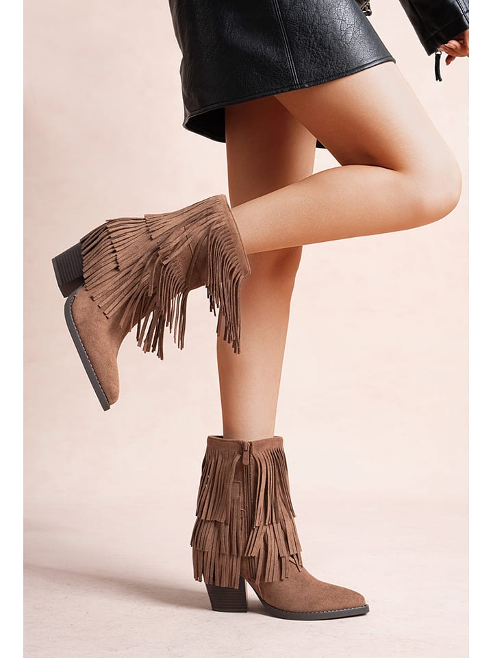 Foreverfolie Botki w kolorze jasnobrązowym rozmiar: 38