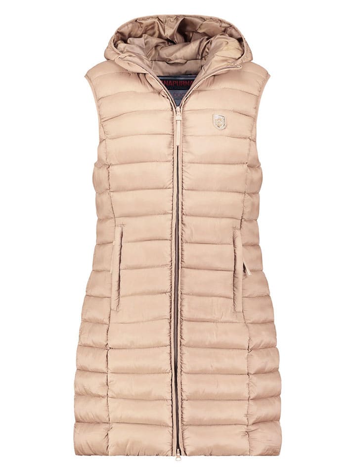 ANAPURNA Kamizelka pikowana "Vakitalana Long" w kolorze beżowym rozmiar: L