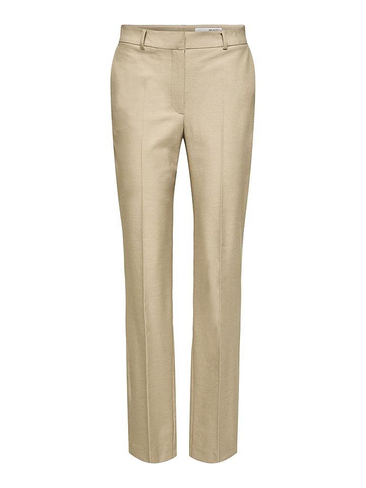 SELECTED FEMME Spodnie chino "Eliana" w kolorze beżowym rozmiar: 34/L32