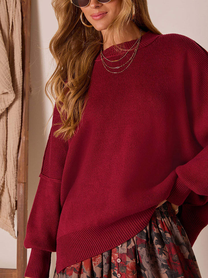 Milan Kiss Sweter w kolorze bordowym rozmiar: M