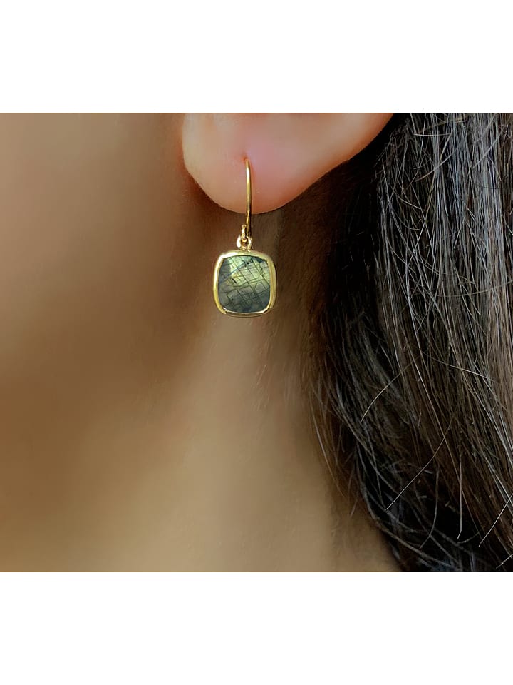 Les Petites Précieuses Pozłacane kolczyki z labradorytem rozmiar: onesize