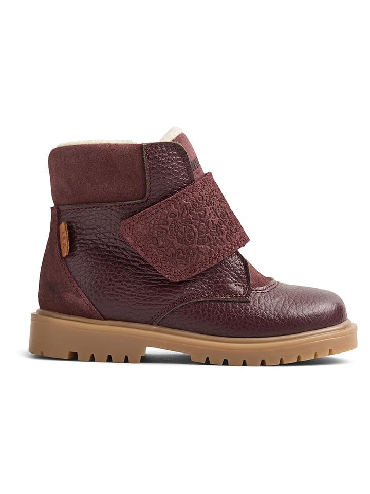 Wheat Skórzane botki zimowe w kolorze brązowym rozmiar: 34