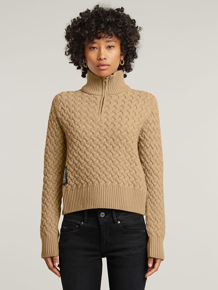 G-Star Sweter w kolorze beżowym rozmiar: M