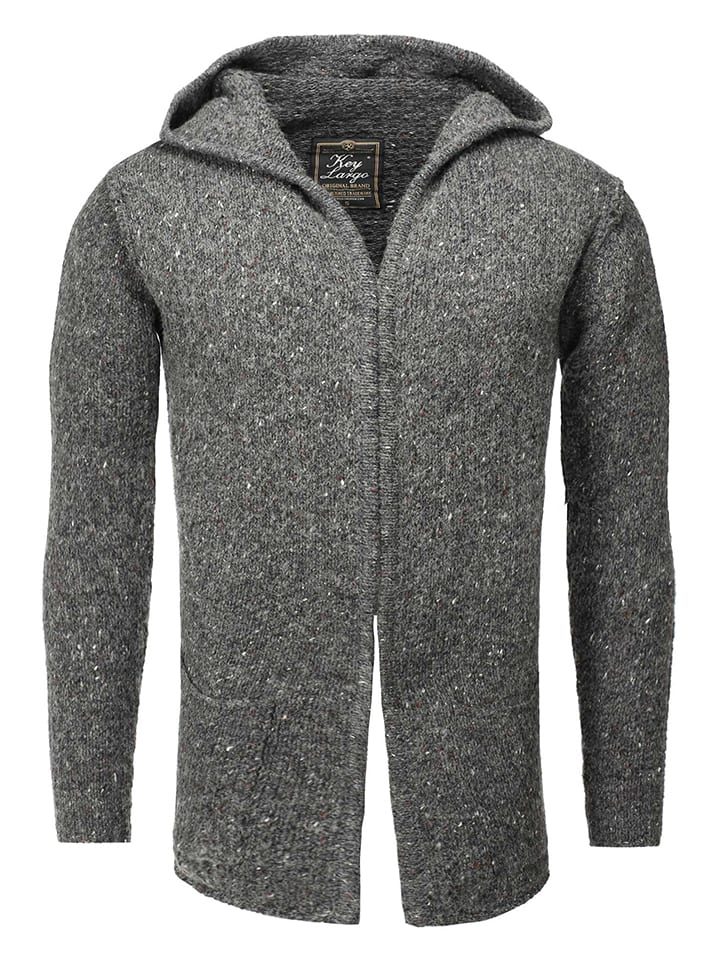 KEY LARGO Kardigan "Terry" w kolorze ciemnoszarym rozmiar: L