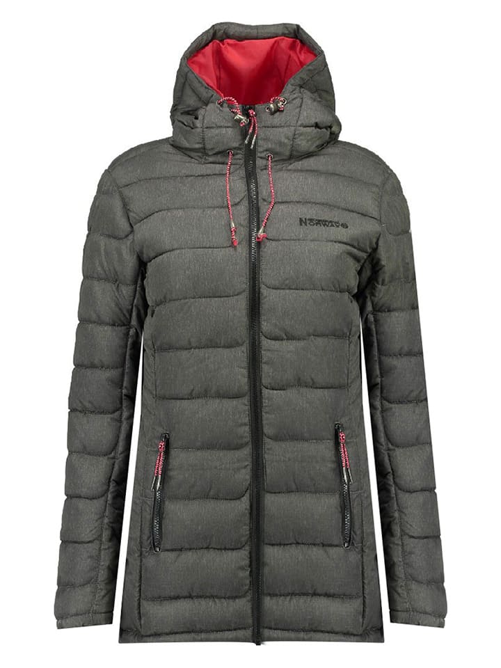 Geographical Norway Płaszcz pikowany "Astana" w kolorze szarym rozmiar: XL