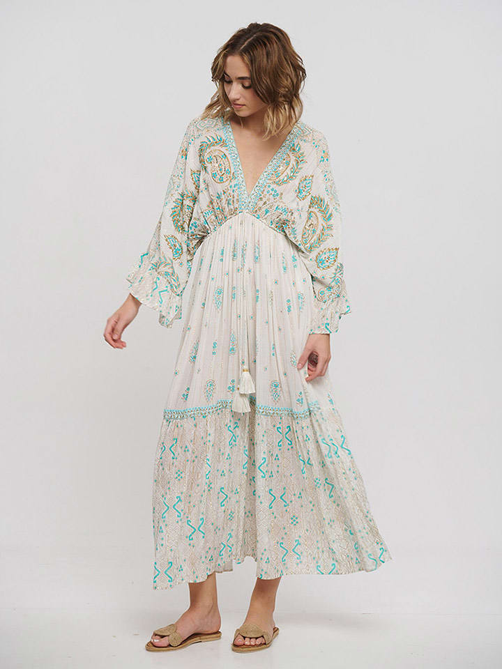 BLE Sukienka w kolorze turkusowo-kremowym rozmiar: onesize