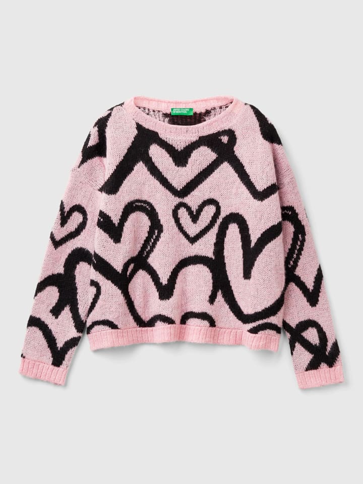 Benetton Sweter w kolorze jasnoróżowym rozmiar: 122