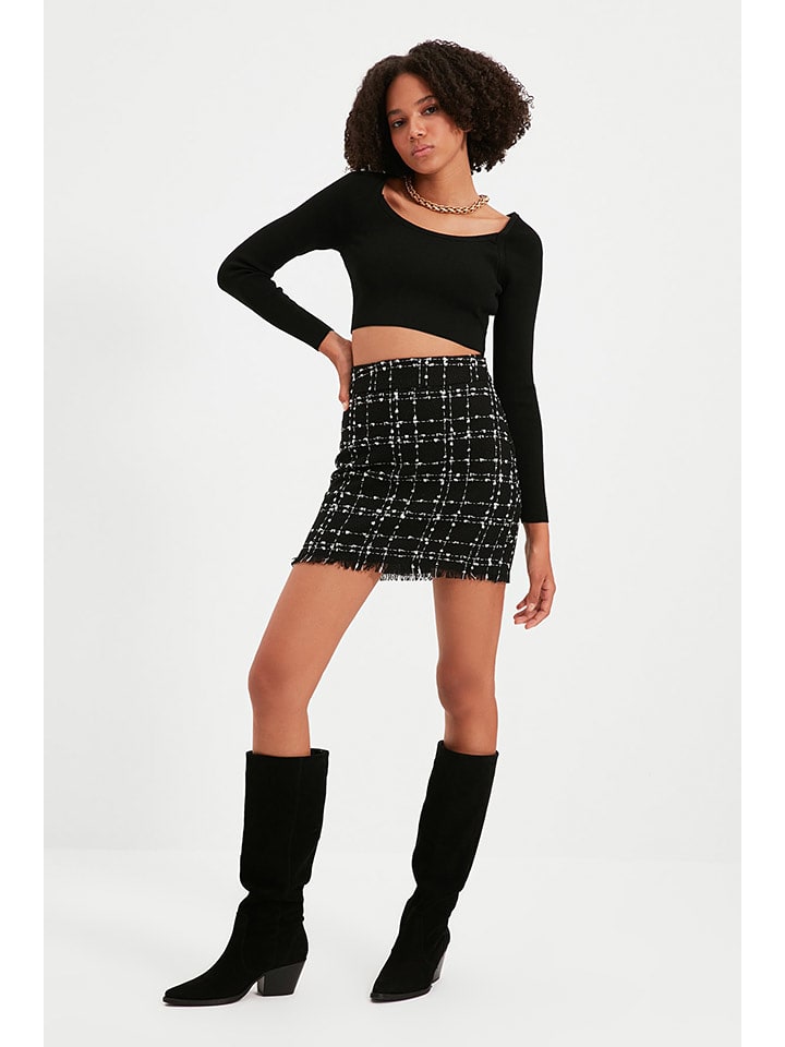 trendyol Spódnica w kolorze czarno-białym rozmiar: 42