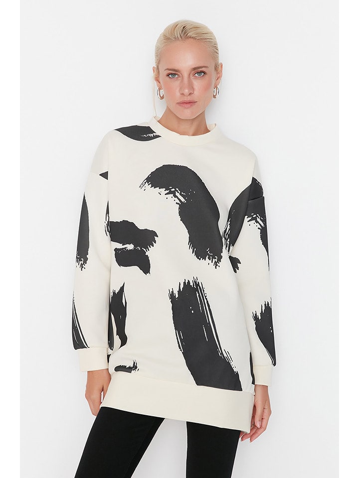 trendyol Bluza w kolorze kremowo-czarnym rozmiar: XL