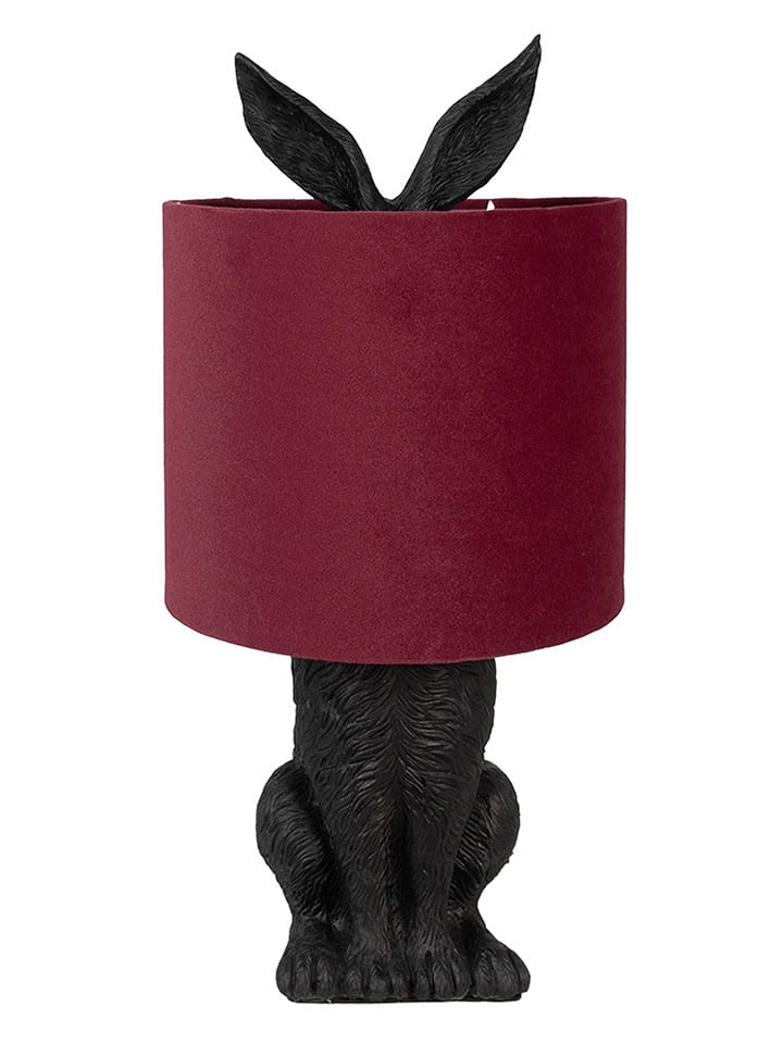 Clayre & Eef Lampa stołowa w kolorze czarno-czerwonym - wys. 43 x Ø 20 cm rozmiar: onesize