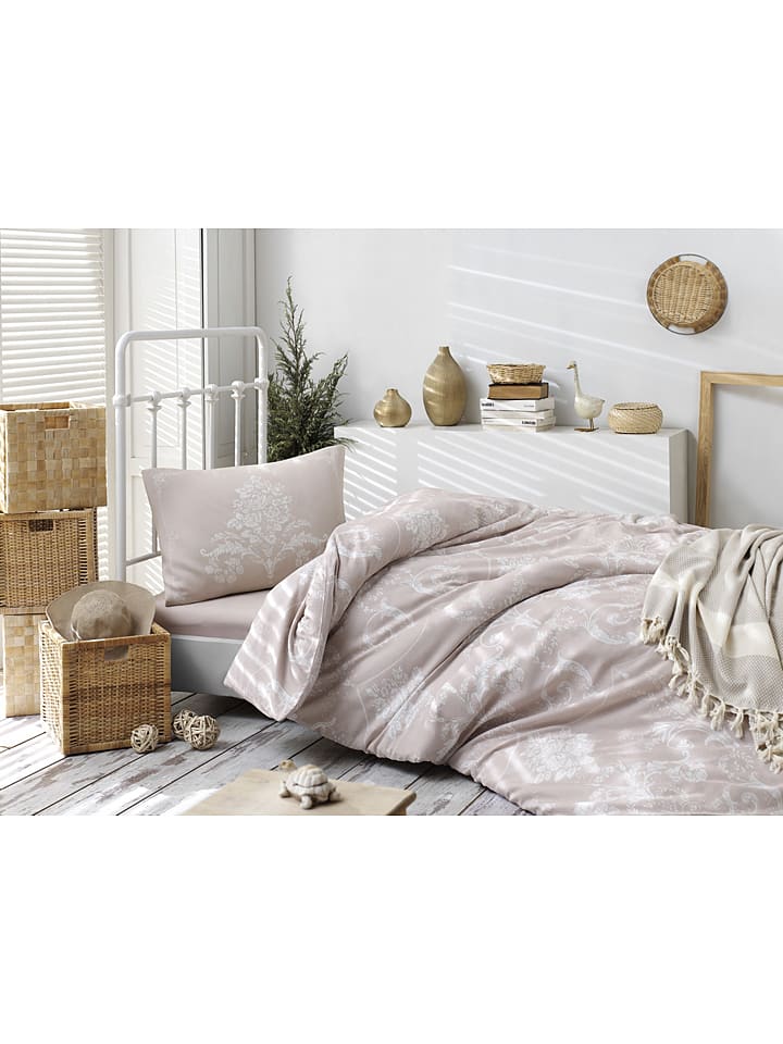 Elizabed Komplet pościeli "Kralice" w kolorze beżowym rozmiar: 140x200 cm