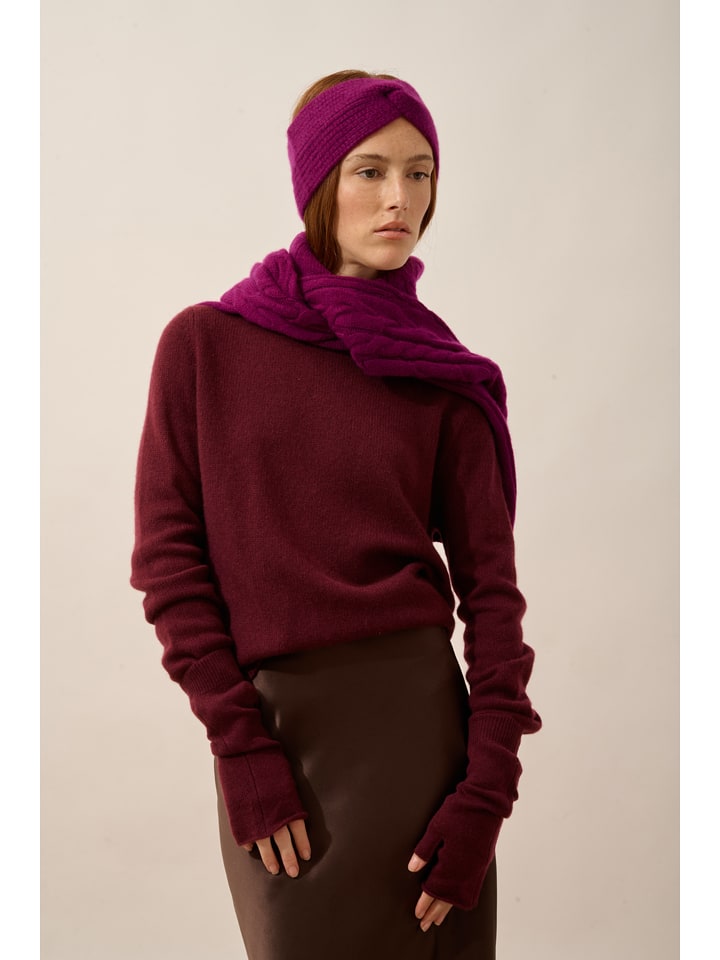 Just Cashmere Kaszmirowy sweter "Lexini" w kolorze bordowym rozmiar: M