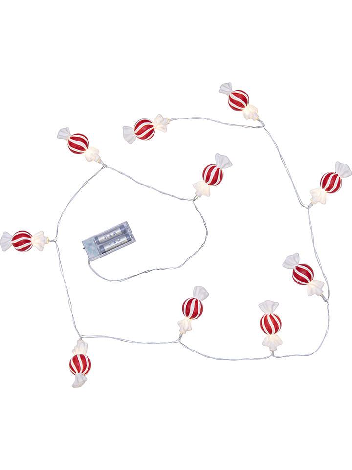STAR Trading Łańcuch świetlny LED "Bonbon" w kolorze czerwono-białym - dł. 135 cm rozmiar: onesize