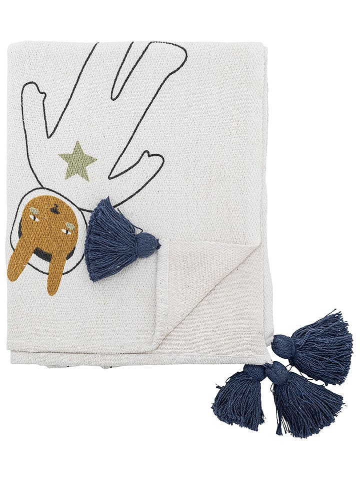 Bloomingville Pled "Space" w kolorze biało-granatowym - 160 x 130 cm rozmiar: onesize