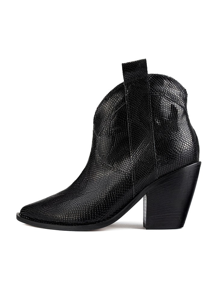 loft37 Skórzane botki w kolorze czarnym rozmiar: 39