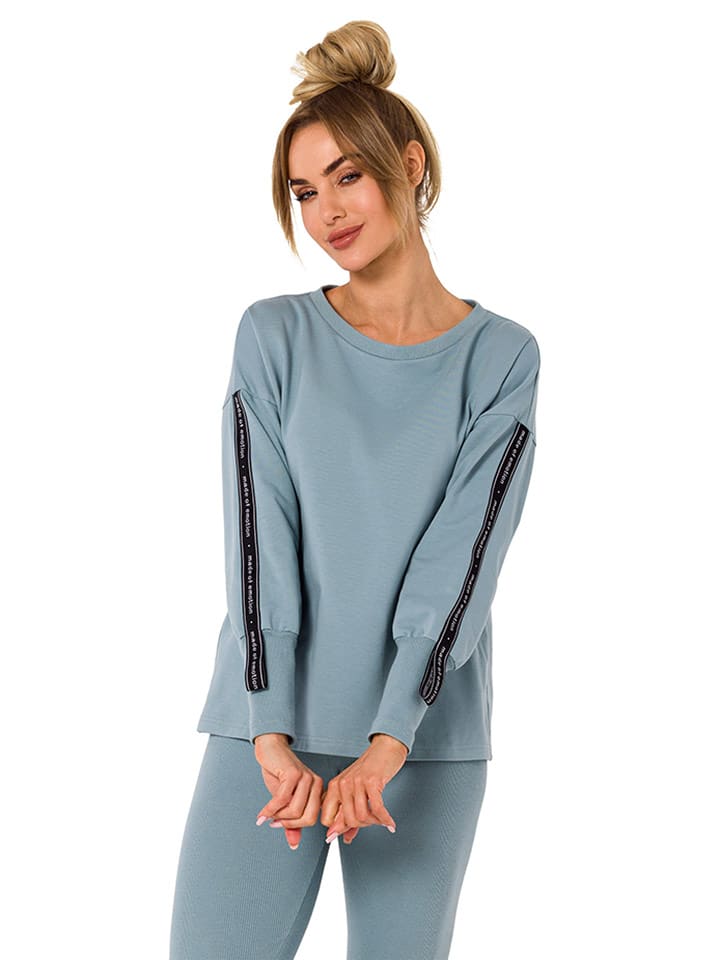 made of emotion Sweter w kolorze niebieskim rozmiar: M