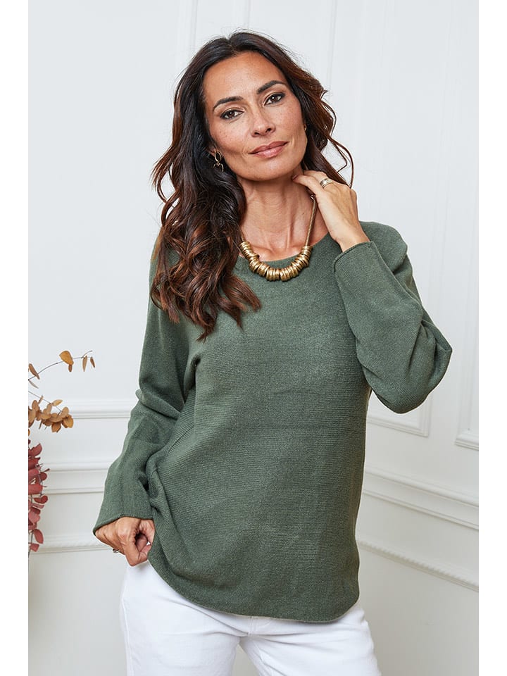 So Cachemire Sweter "Ianaz" w kolorze khaki rozmiar: M