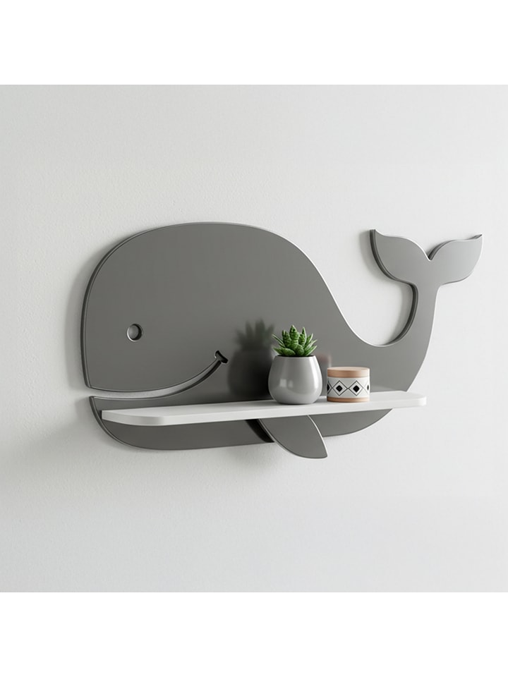 Woody Kids Regał ścienny w kolorze biało-szarym- 33 x 25 x 10 cm rozmiar: onesize