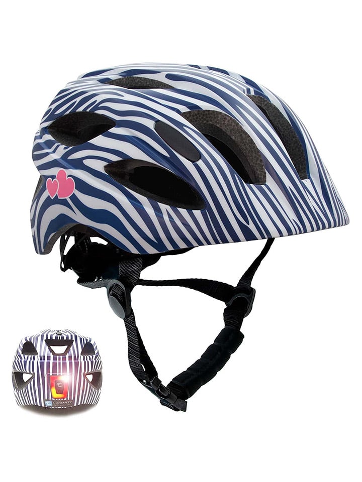 Crazy Safety Kask rowerowy w kolorze biało-niebieskim rozmiar: 54-58 cm