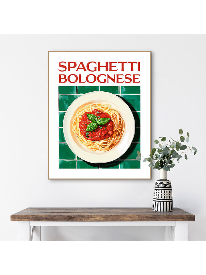 Orangewallz Druk artystyczny "Spaghetti Bolognese" w ramce rozmiar: 40x50 cm