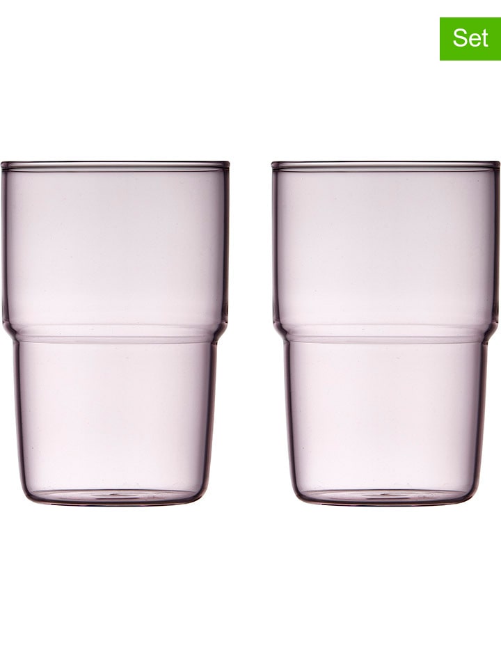 Lyngby Glas Szklanki (2 szt.) w kolorze jasnoróżowym - 400 ml rozmiar: onesize