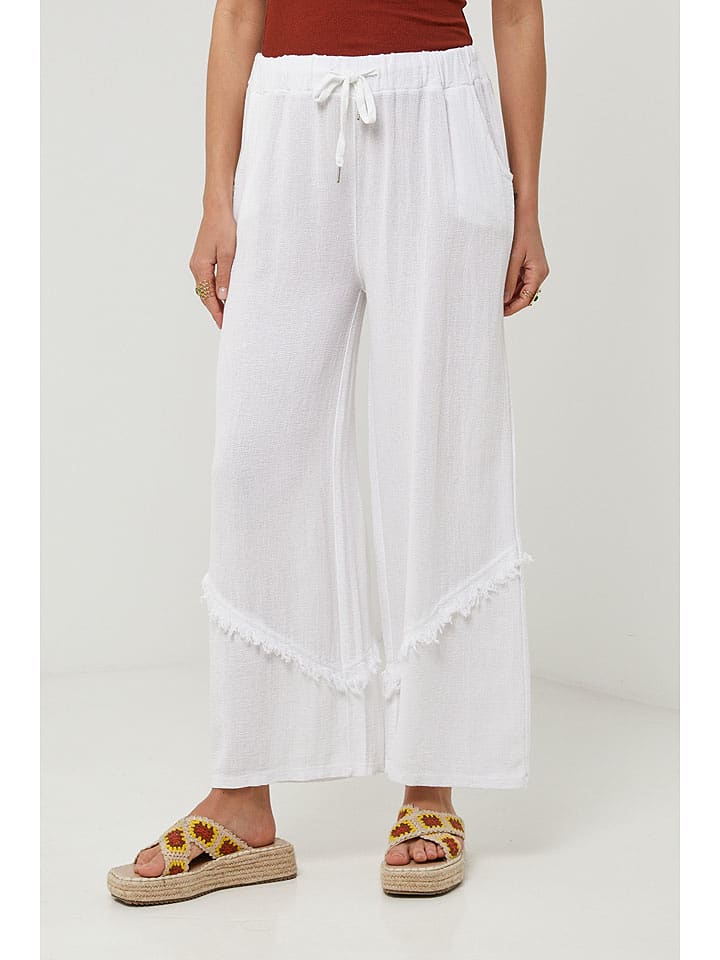 Lin Passion Spodnie w kolorze białym rozmiar: 38/40