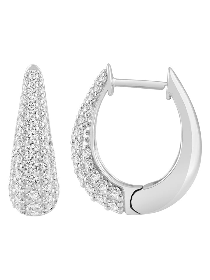 Diamonds lab grown Złote kolczyki-kreole z diamentami rozmiar: onesize