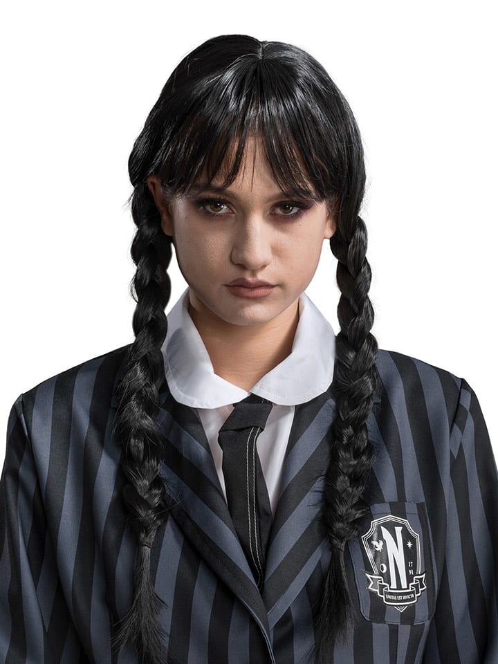 CHAKS Peruka "Wednesday ©'' w kolorze czarnym rozmiar: onesize