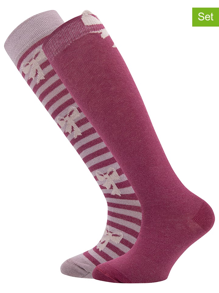 ewers Podkolanówki (2 pary) w kolorze jagodowo-lawendowym rozmiar: 27-30