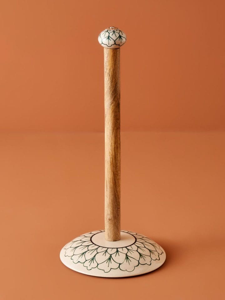 BELLA MAISON Stojak w kolorze kremowym na ręcznik papierowy - wys. 36 x Ø 16 cm rozmiar: onesize