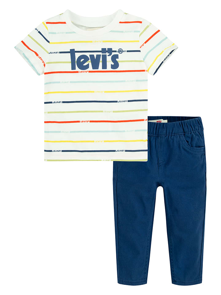 Levi's Kids 2-częściowy zestaw w kolorze biało-granatowym rozmiar: 68