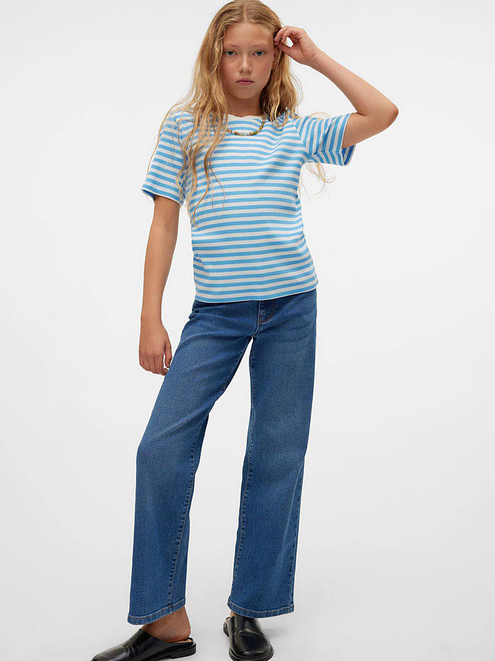 Vero Moda Girl Koszulka "Vilma" w kolorze błękitnym rozmiar: 134/140