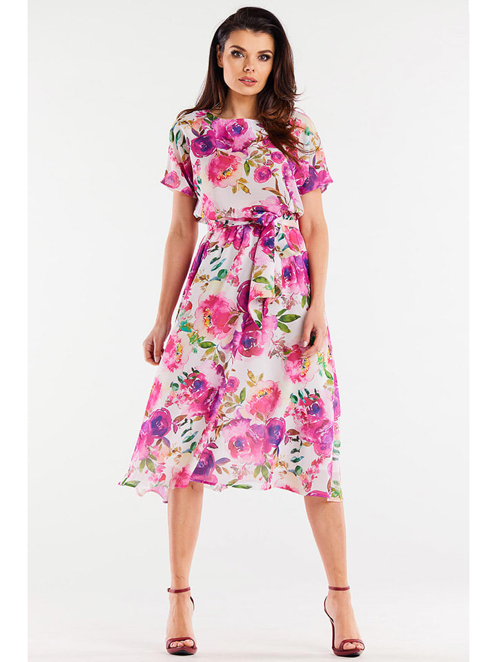 Awama Sukienka w kolorze różowo-białym rozmiar: L