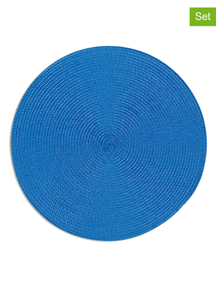 Trendy Kitchen by EXCÉLSA Podkładki stołowe (6 szt.) w kolorze niebieskim - Ø 36 cm rozmiar: onesize
