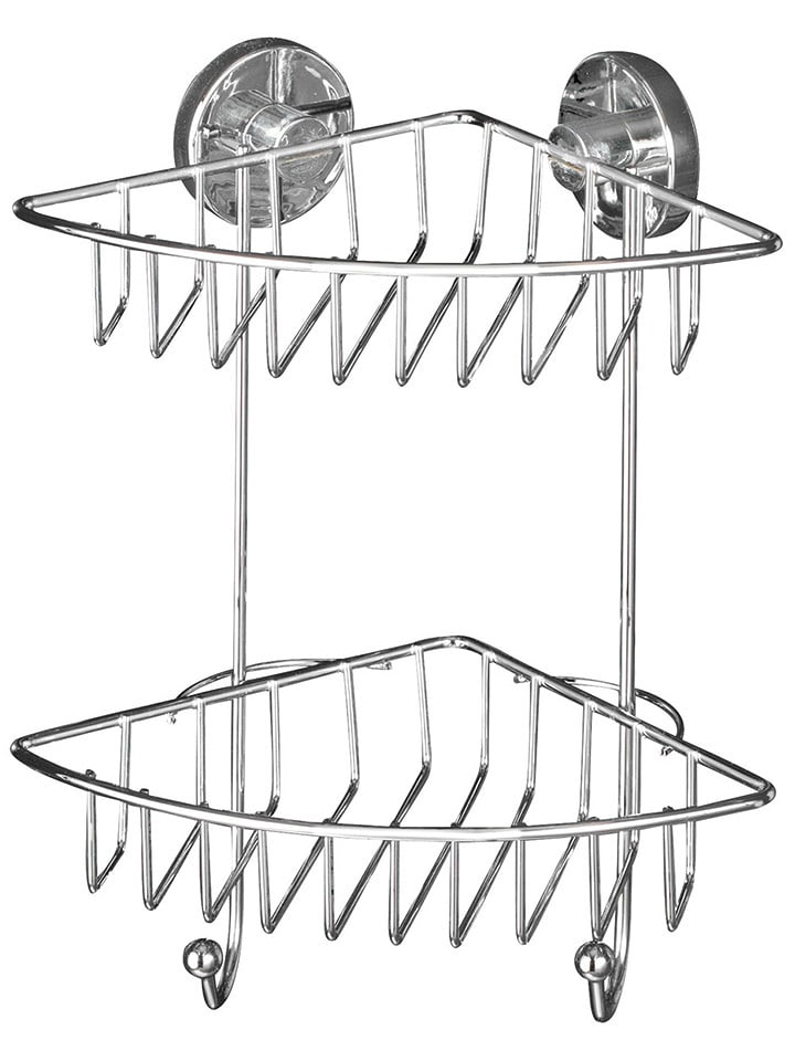 Wenko Regał prysznicowy "Vacuum-Loc Bari" w kolorze srebrnym - 22,5 x 29,5 x 16 cm rozmiar: onesize