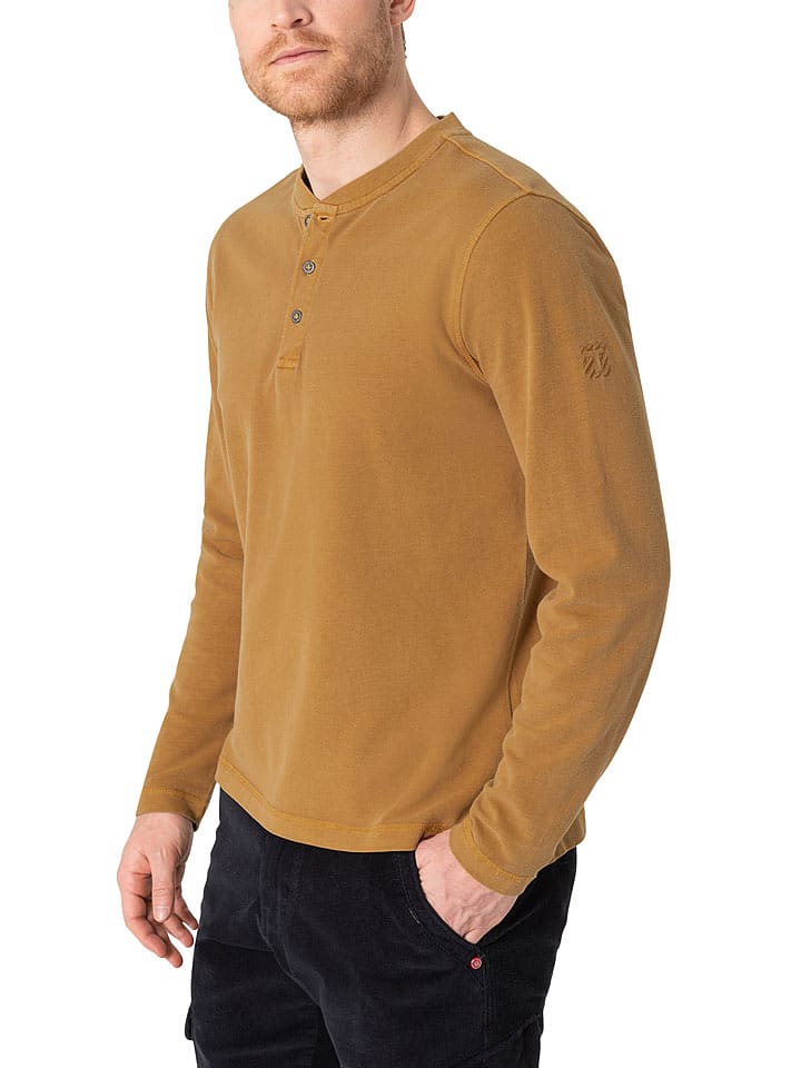 Timezone Koszulka "Henley" w kolorze musztardowym rozmiar: XL