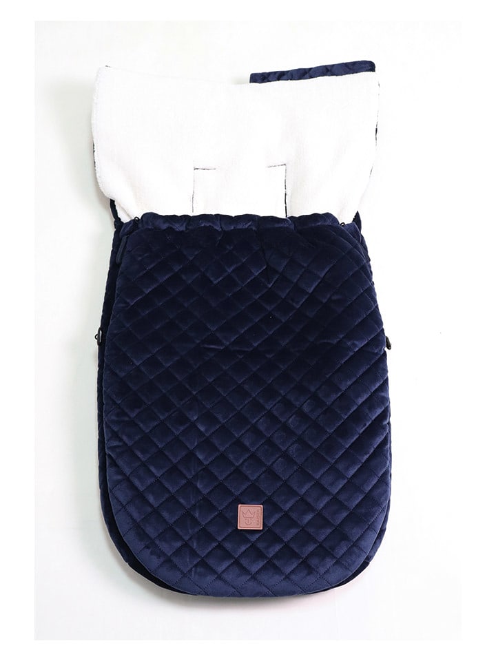 Kaiser Naturfellprodukte Śpiworek "X-Large Velvet Hoody" w kolorze granatowym do fotelika - 92 x 45 cm rozmiar: onesize