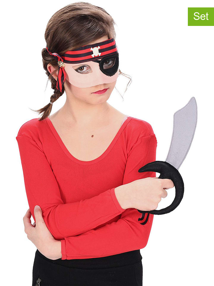 CHAKS 2-częściowy zestaw "Pirat" w kolorze czarno-czerwonym rozmiar: onesize