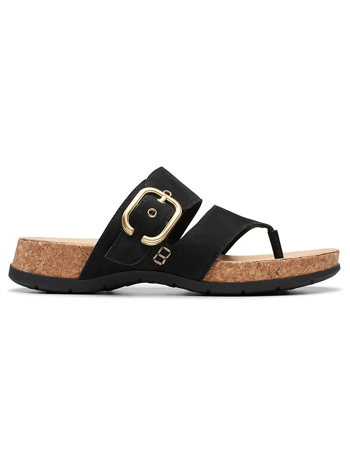 Clarks Skórzane japonki "Reileigh Park" w kolorze czarnym rozmiar: 41