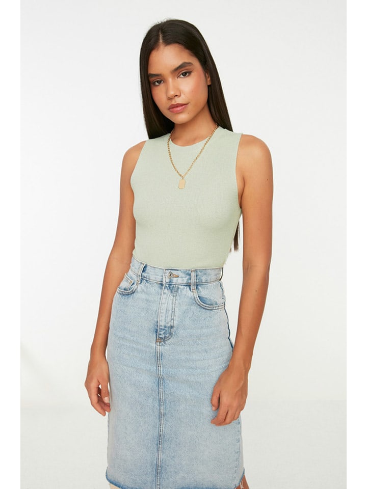 trendyol Top w kolorze jasnozielonym rozmiar: M
