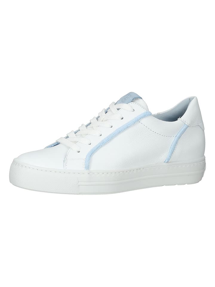 Paul Green Skórzane sneakersy w kolorze biało-błękitnym rozmiar: 38,5