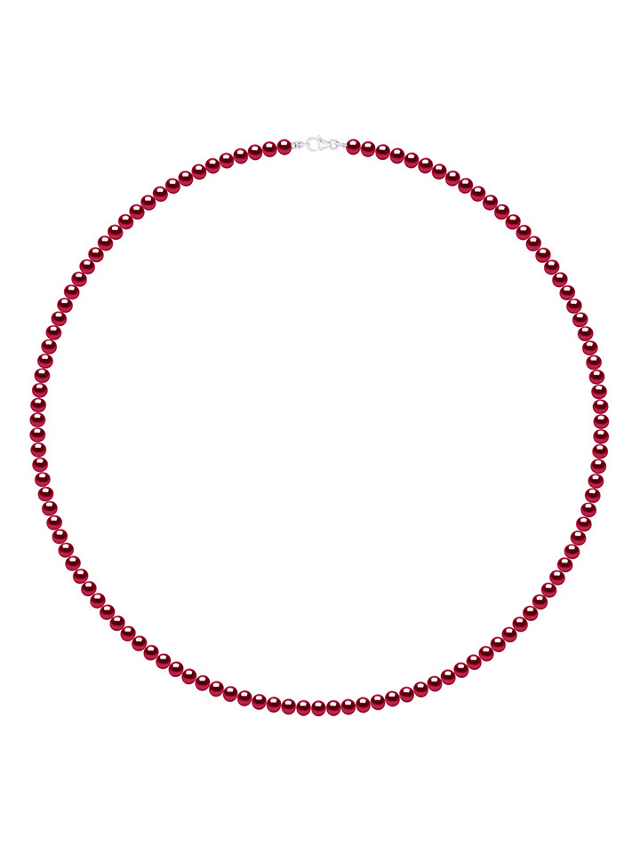 ATELIERS SAINT GERMAIN Naszyjnik perłowy w kolorze czerwonym - dł. 55 cm rozmiar: onesize