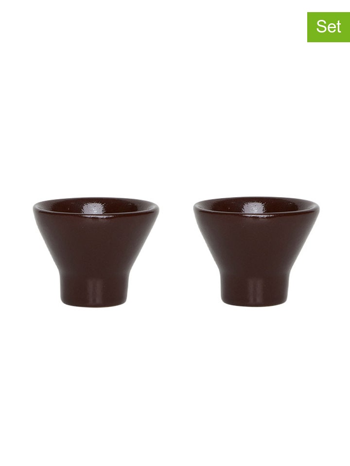 OYOY living design Kieliszki (2 szt.) "Yuka" w kolorze brązowym na jajka - wys. 4 x Ø 5 cm rozmiar: onesize