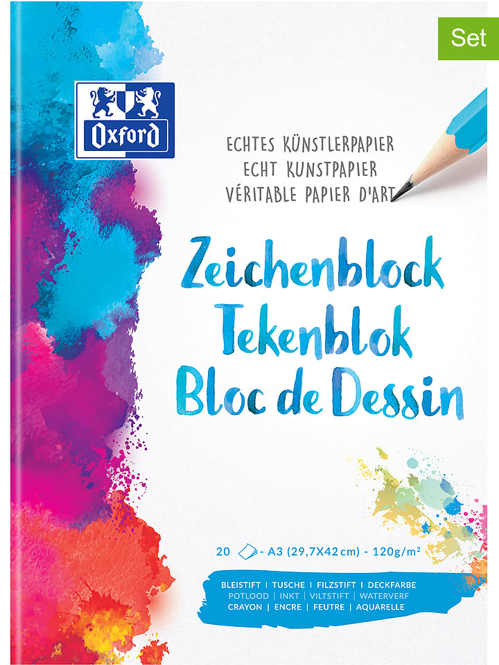 Oxford Bloki rysunkowe (2 szt.) - A3 rozmiar: onesize
