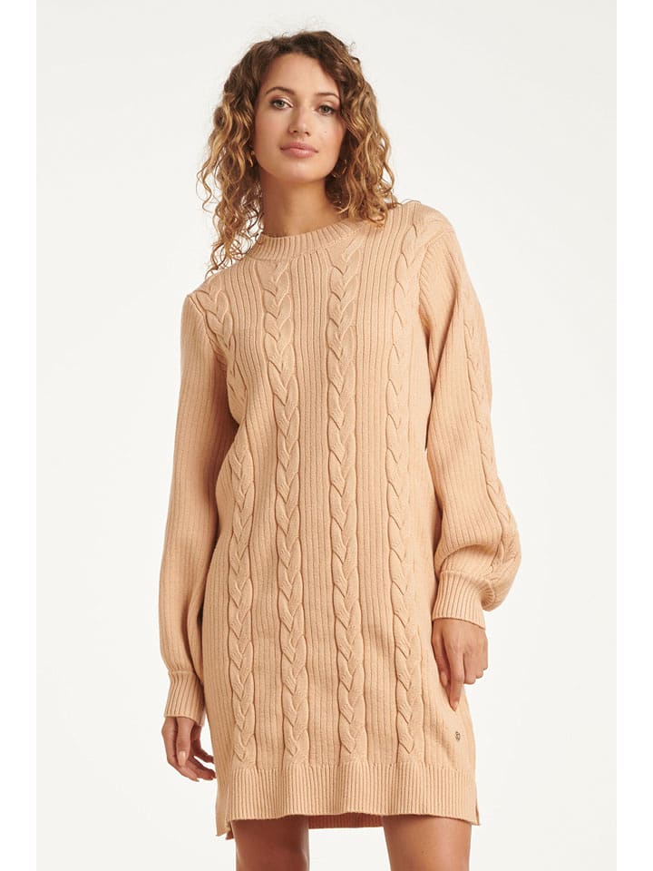 Smashed Lemon Sukienka dzianinowa w kolorze beżowym rozmiar: M