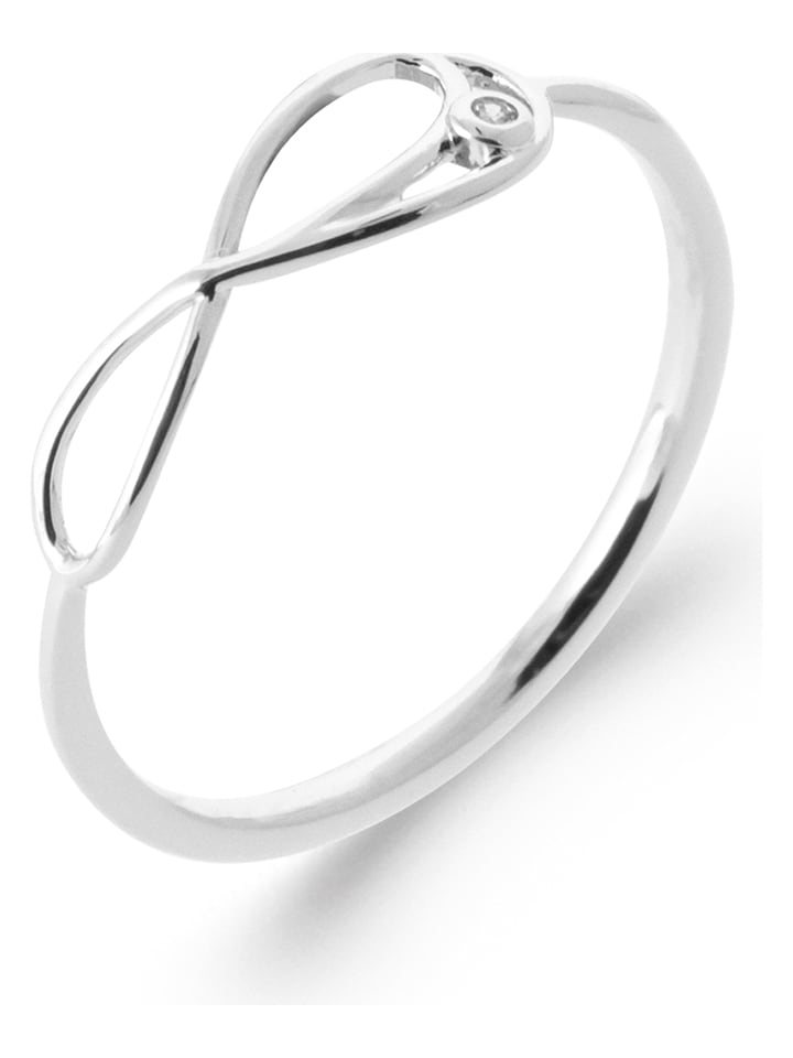 L'Atélier Précieux Srebrny pierścionek z cyrkonią rozmiar: 58